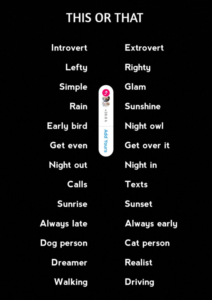 'This or That' Instagram Story template 