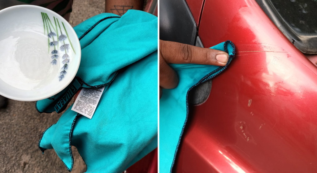 TikTok hack to remove scratches on the car